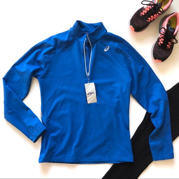 Asics Other - New! Asics Blue Reflective Athletic Zip-Up Top